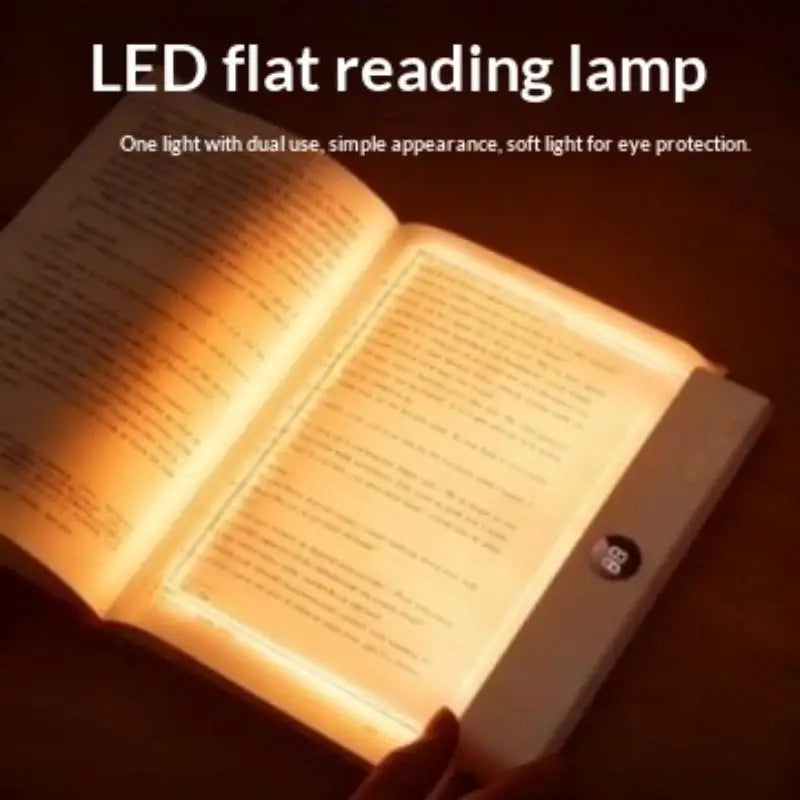 Reading Lamp Book Light Rechargeable Clear LED Flat Reading Light Dimmable Panel Plate Lamp 3 Colors Timer Full Page Light