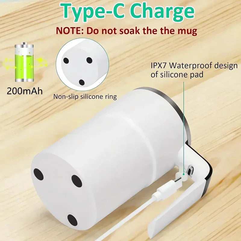 Electric Self Mixing Coffee Mug 380ML USB Rechargeable