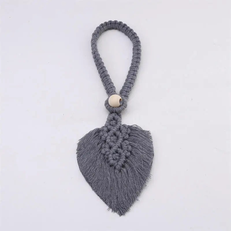1/2PCs Handmade Curtain Tiebacks Macrame Tassel Leaf Shaped Curtain Holdback Braided Tie Back Holder Bohemian Home Decoration