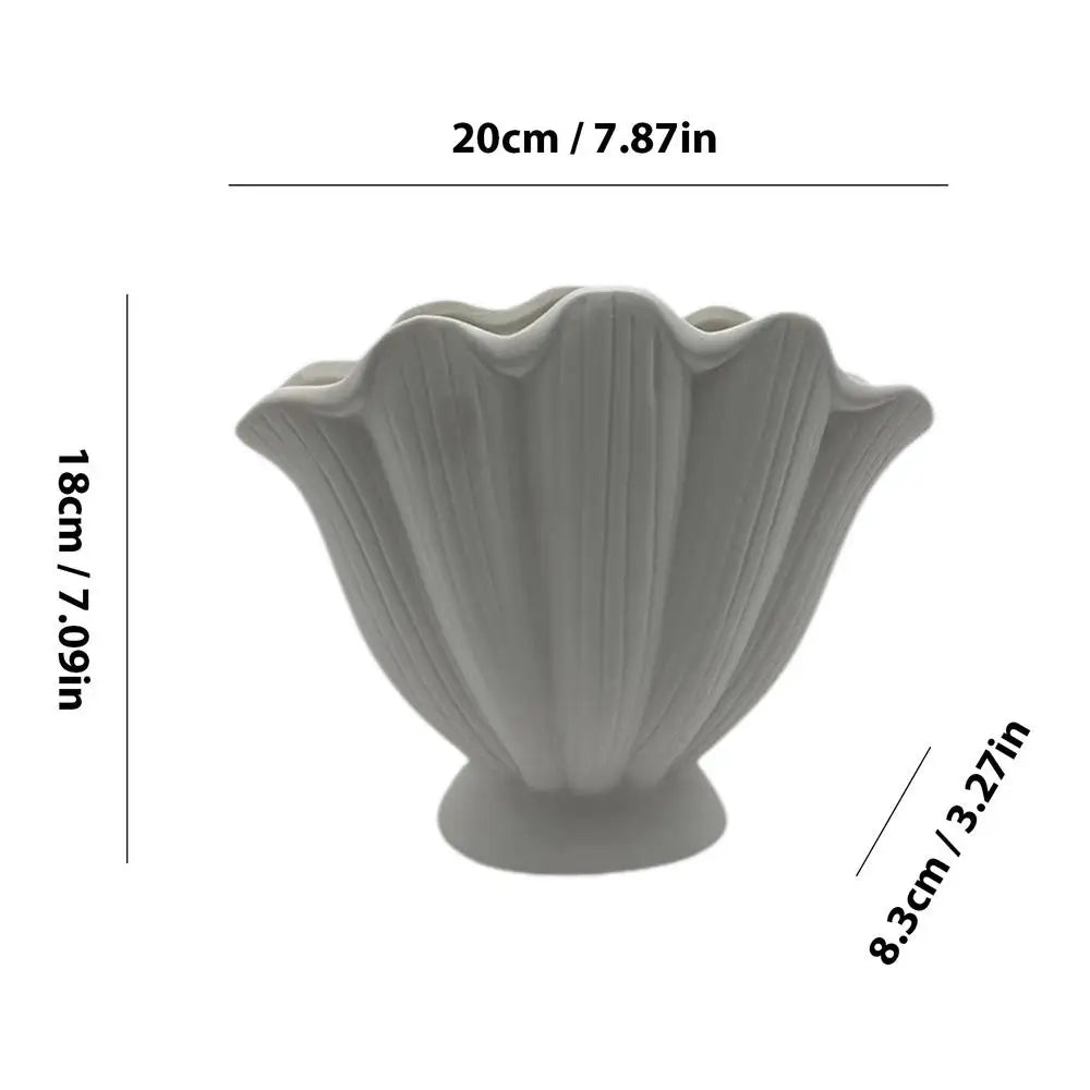 Ceramic Vase Sea Shell Lotus Leaf Leaf Shape Floral Arrangement Accessories Flower Vase Terrarium Room Decoration supplies
