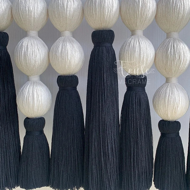 Large Macrame Wall Hanging Cotton Rope Ball Design Tassel Wall Art Wall Decor for Living Room Bedroom