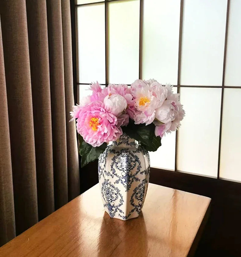 Hand-Painted Blue White Porcelain Vase