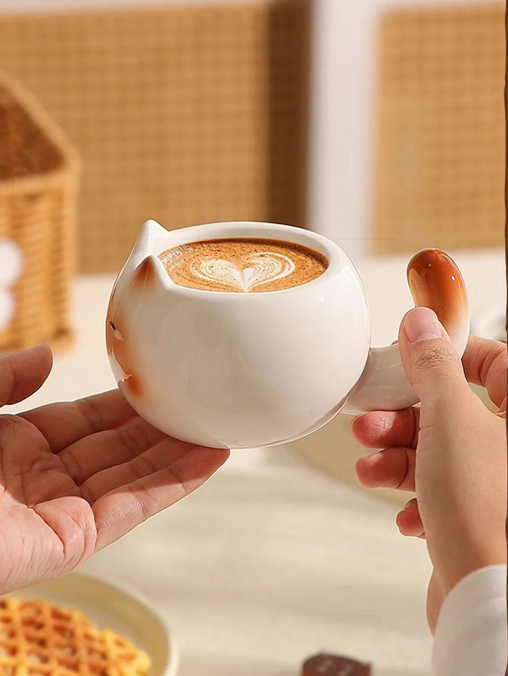 1Pc Siamese Cat Coffee Cup Cute Mug High-Looking for Coffee Shop Latte Latte Cup Office Living Room Home Bedroom Drinking Cup