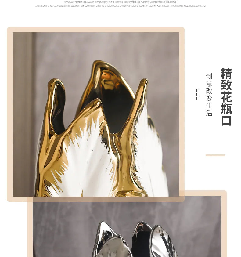 ceramic high-end vase Pottery Vase personalized living room foyer decoration creative