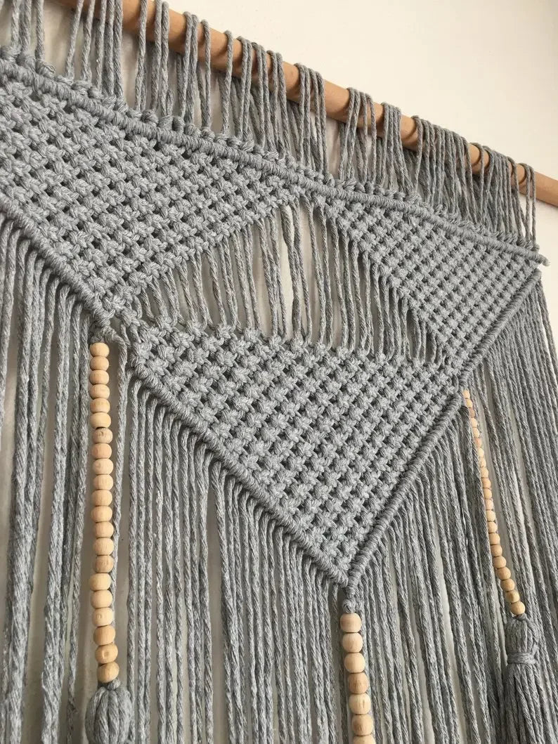 Bohemian Hand-Woven Tapestry Curtains Leaf Pattern Tassel Sofa Bedside Background Wall Hanging Room Decoration Curtain Tapestry