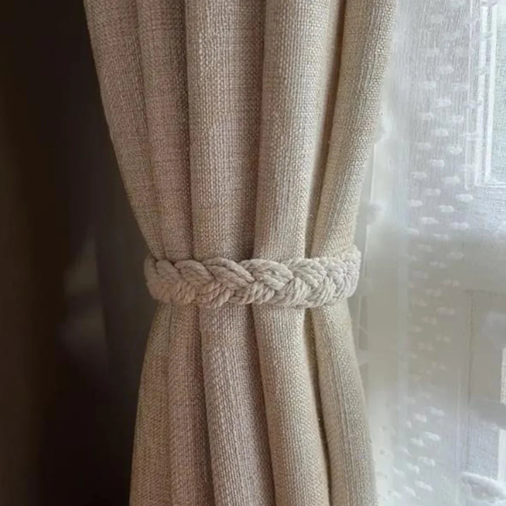 1Pc Curtain Tieback Simple Rope-Style Handmade Woven Curtain Rope