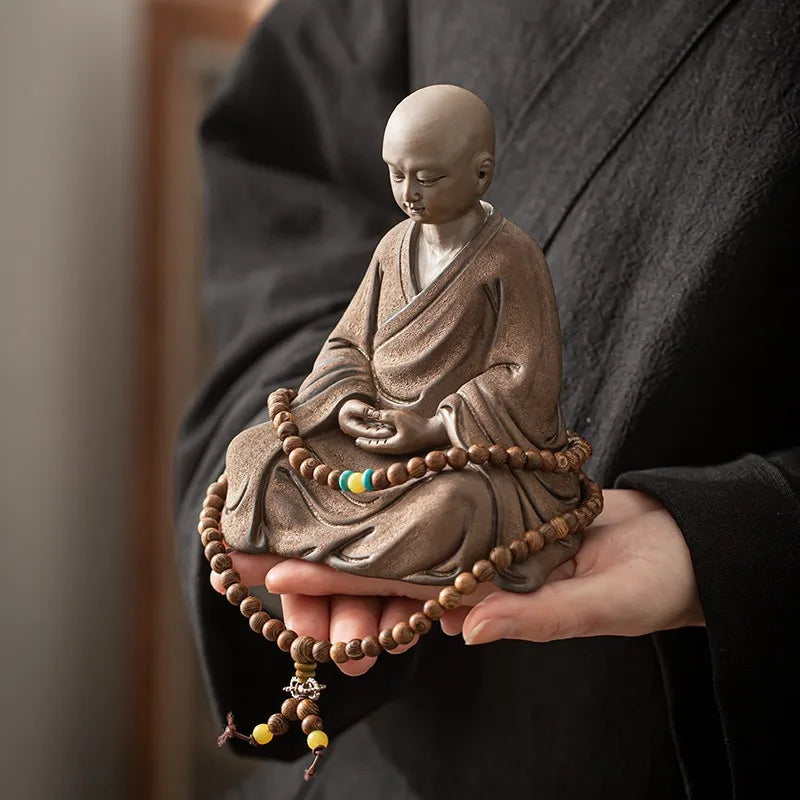 Ceramics Little Monk sculptures and figurines ceramic buddha statue