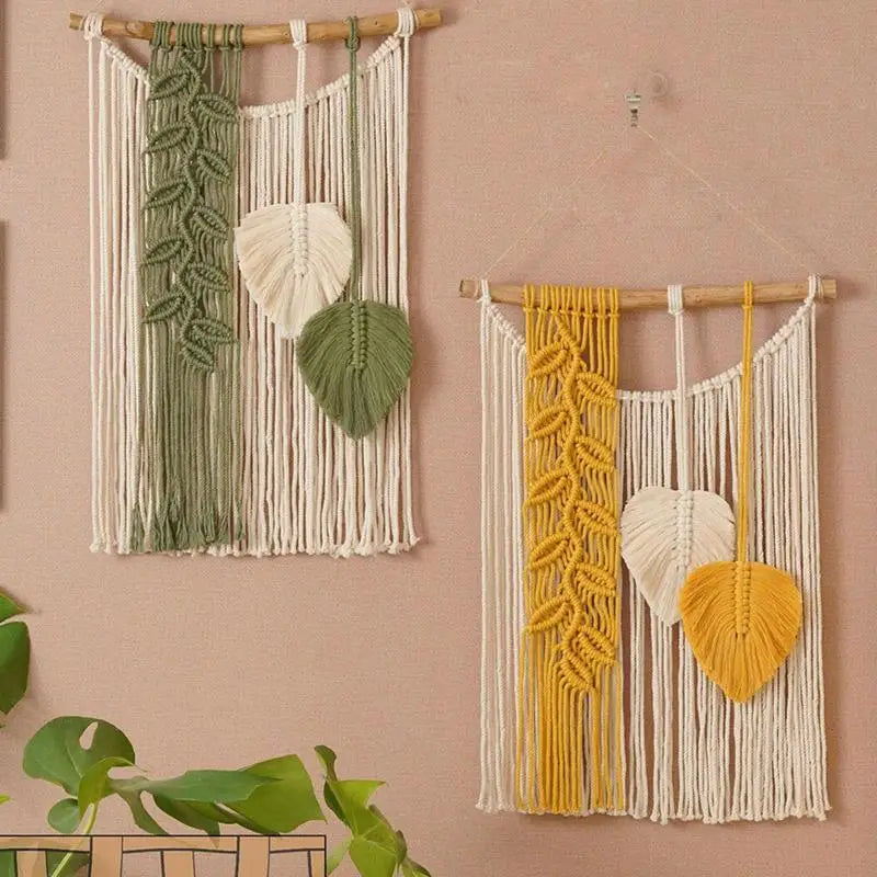 Boho Tapestry Macrame Wall Decor Hand-woven Color Macrame Wall Hanging Ornament Bohemian Craft Decoration Gorgeous Tapestry