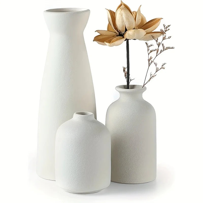 Sandstone Elegance Vase Trio