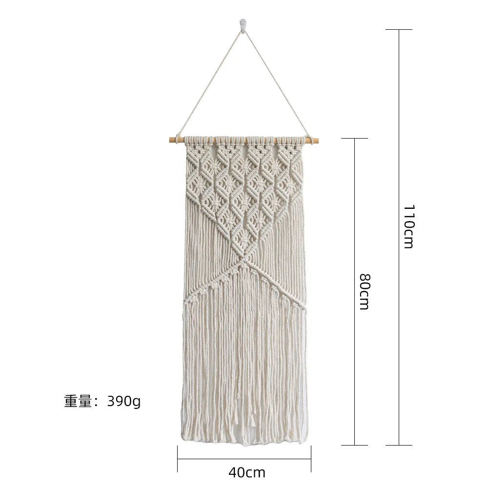 Nordic Woven Macrame Tapestry Room Decor Boho Home and Decoration for Bedroom Livingroom Wall Art Aesthetics Decorating Items