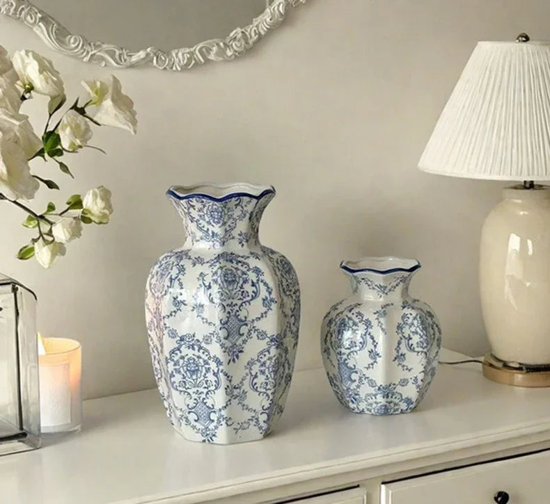 Hand-Painted Blue White Porcelain Vase