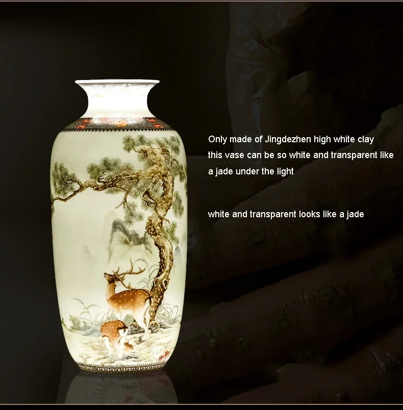 Ceramic Jingdezhen Vase Chinese Traditional Flower Vases