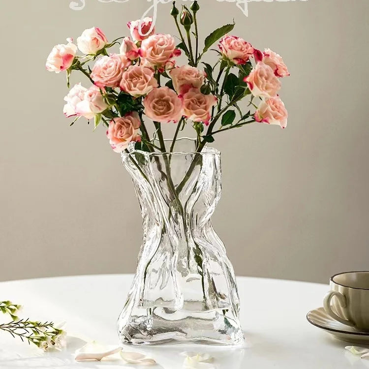 Ceramic Vase and Glass Flower Vase Hydroponic Money Bag Shaped Vase