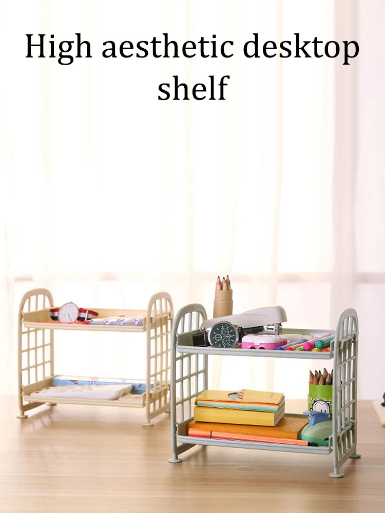 1PC High Appearance Horizontal Desktop Storage Shelf Simple Multi-storey Dormitory Storage Shelf Computer Office Available