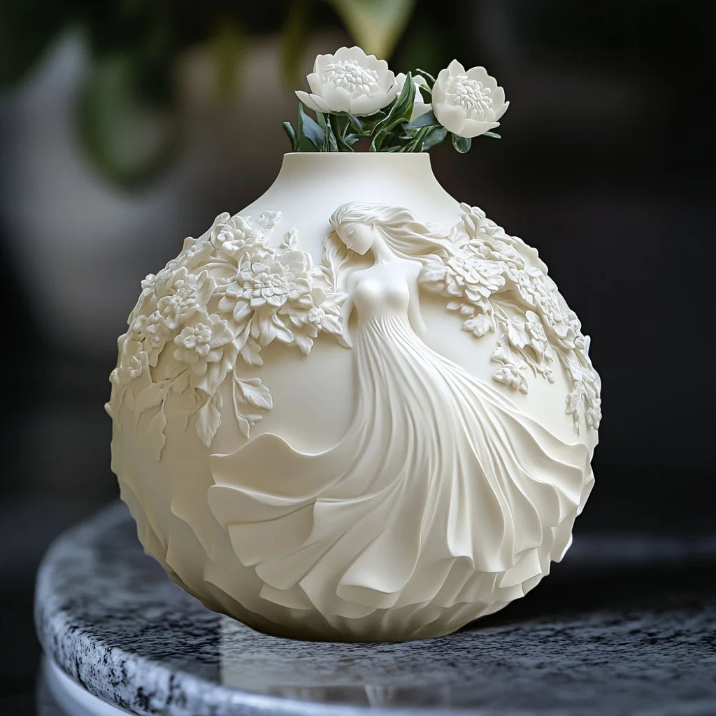 Floral Grace Sculpted Vase