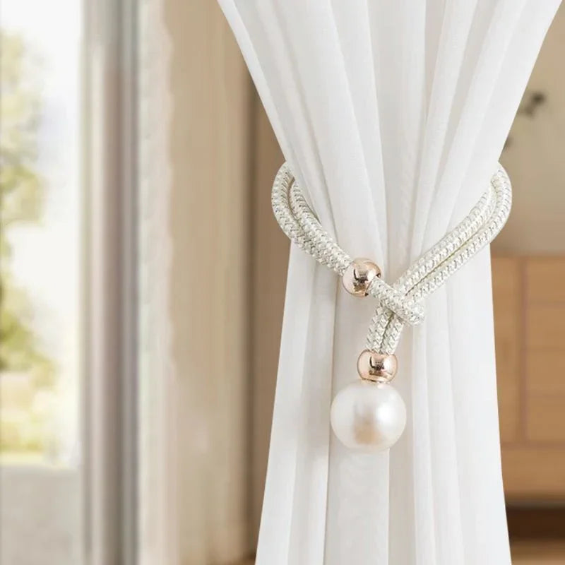 2pcs Pearl Curtain Tiebacks, Curtain Pearl Tiebacks,