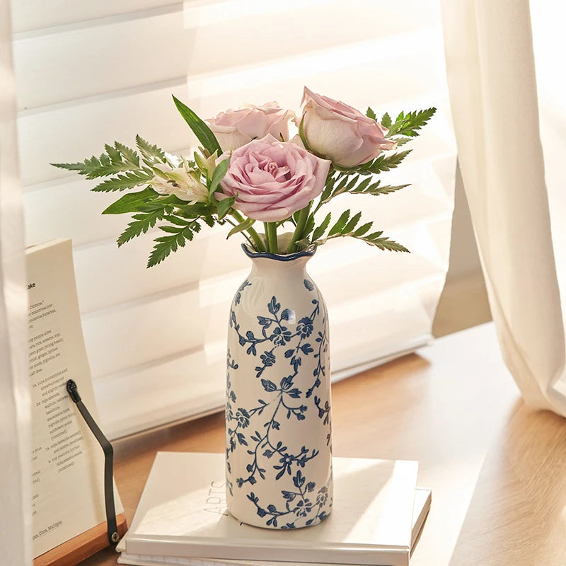 Blue Vine Elegance Vases