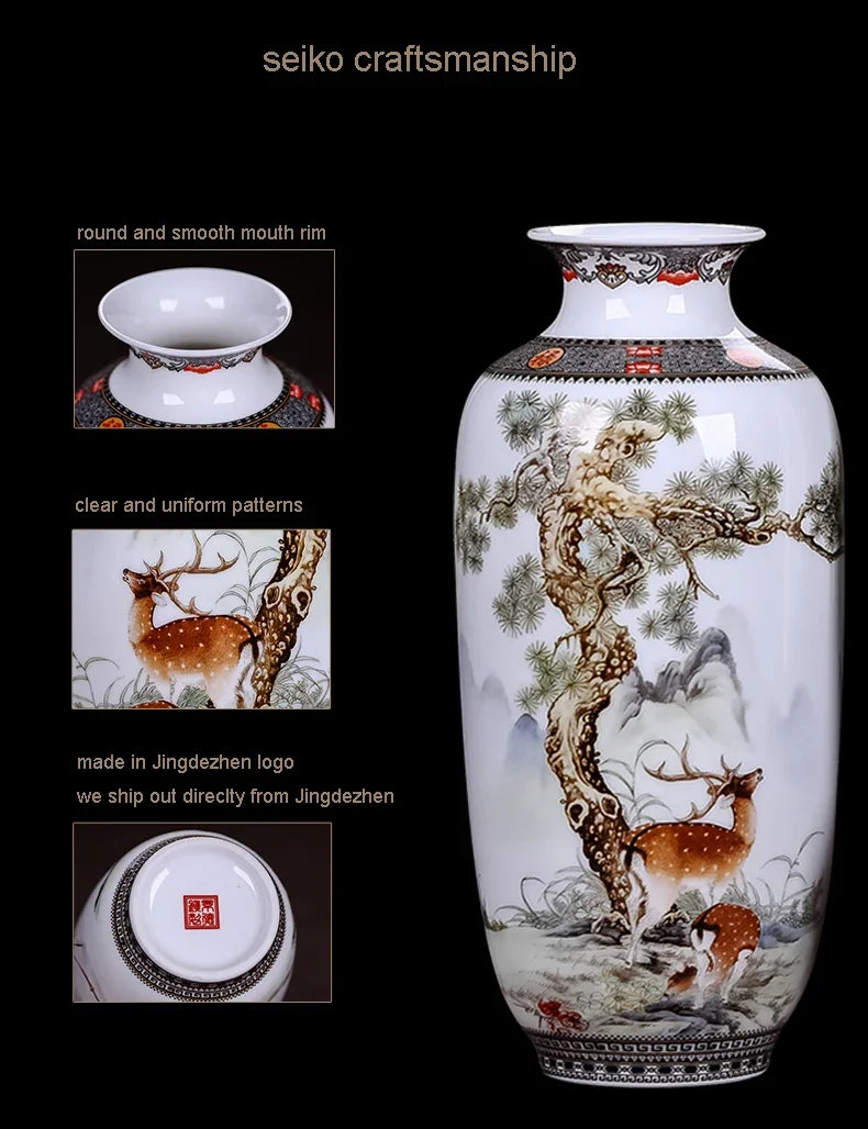 Ceramic Jingdezhen Vase Chinese Traditional Flower Vases