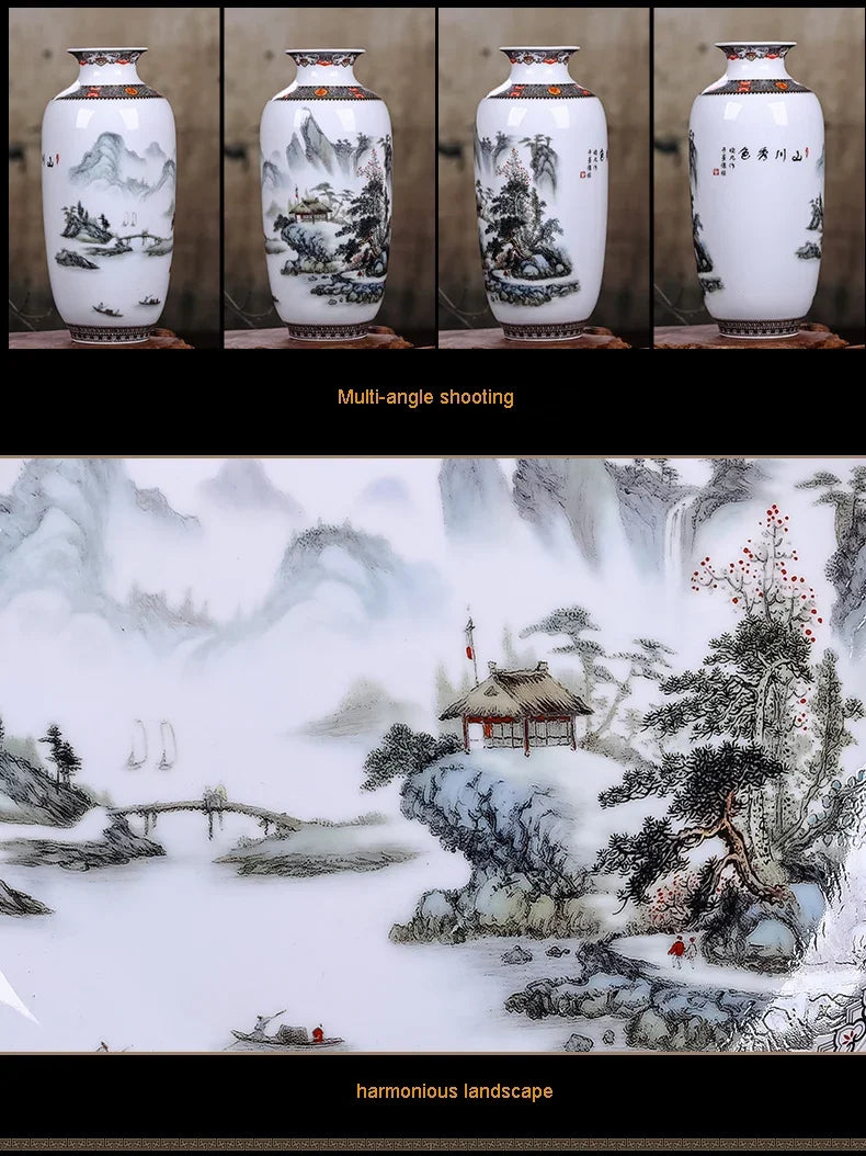 Ceramic Jingdezhen Vase Chinese Traditional Flower Vases