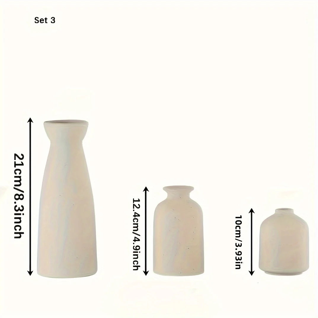 Sandstone Elegance Vase Trio