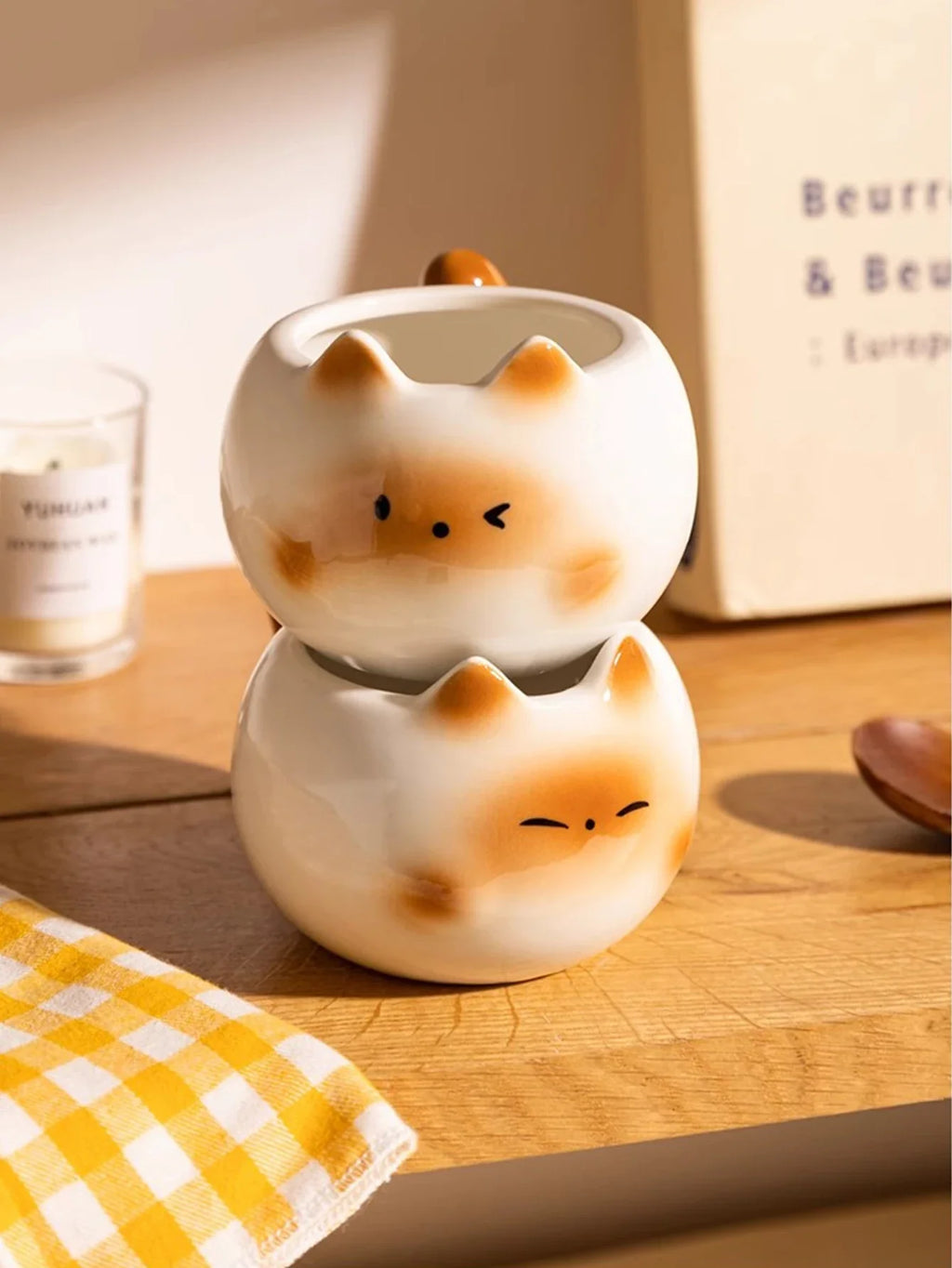 1Pc Siamese Cat Coffee Cup Cute Mug High-Looking for Coffee Shop Latte Latte Cup Office Living Room Home Bedroom Drinking Cup