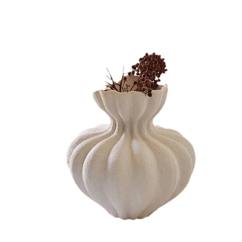 French Ceramic Vase Minimalist Floral Vessel Table Centerpiece Home Decor