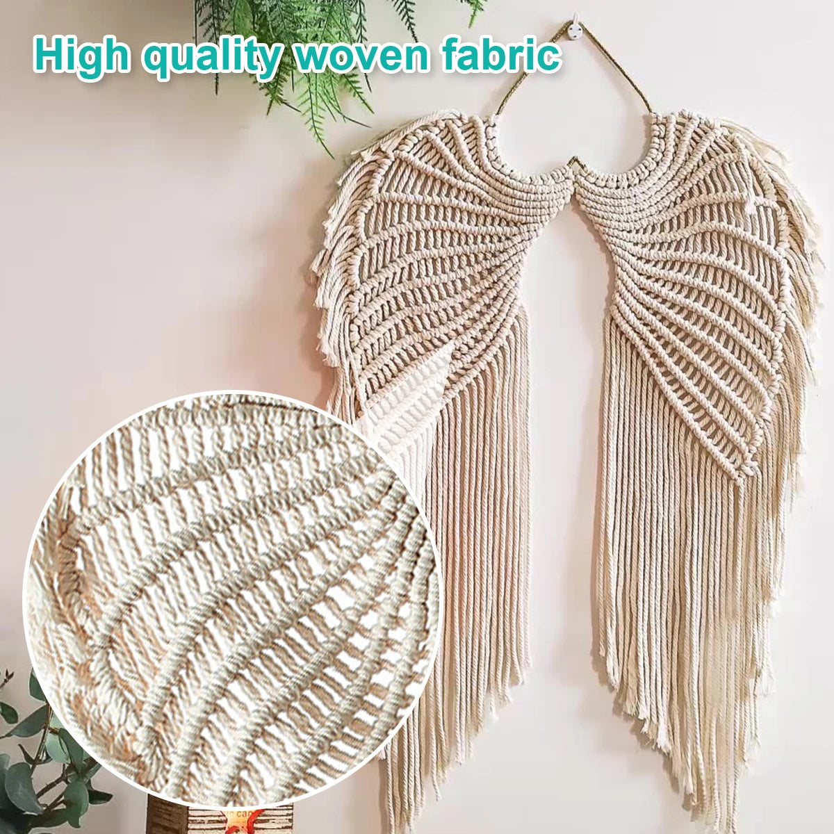 Angel Wing Hanging Tapestry Wall Hanging Hand Woven Wall Decor Bohemian Home Decor  Woven Macrame Tapestry Art Craft Gift