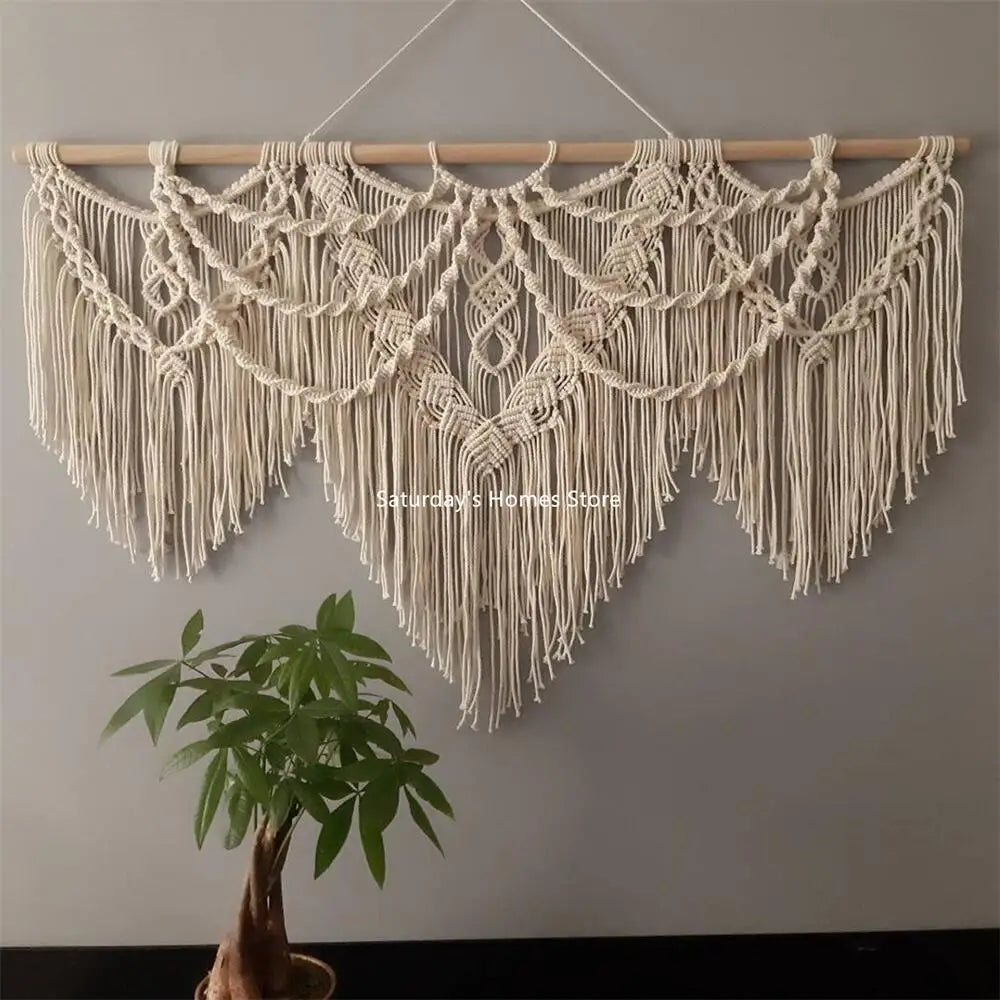 Large Macrame Tapestry Handwoven  Bohemian Tapestry Wall Hanging Boho Decor Living Room Bedroom Background Decoration
