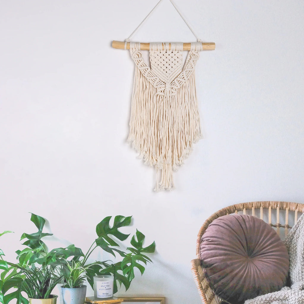 Macrame Woven Wall Hanging Boho Home Chic Bohemian Geometric Art Decor Beautiful Apartment Dorm Room Decoration Tapestry