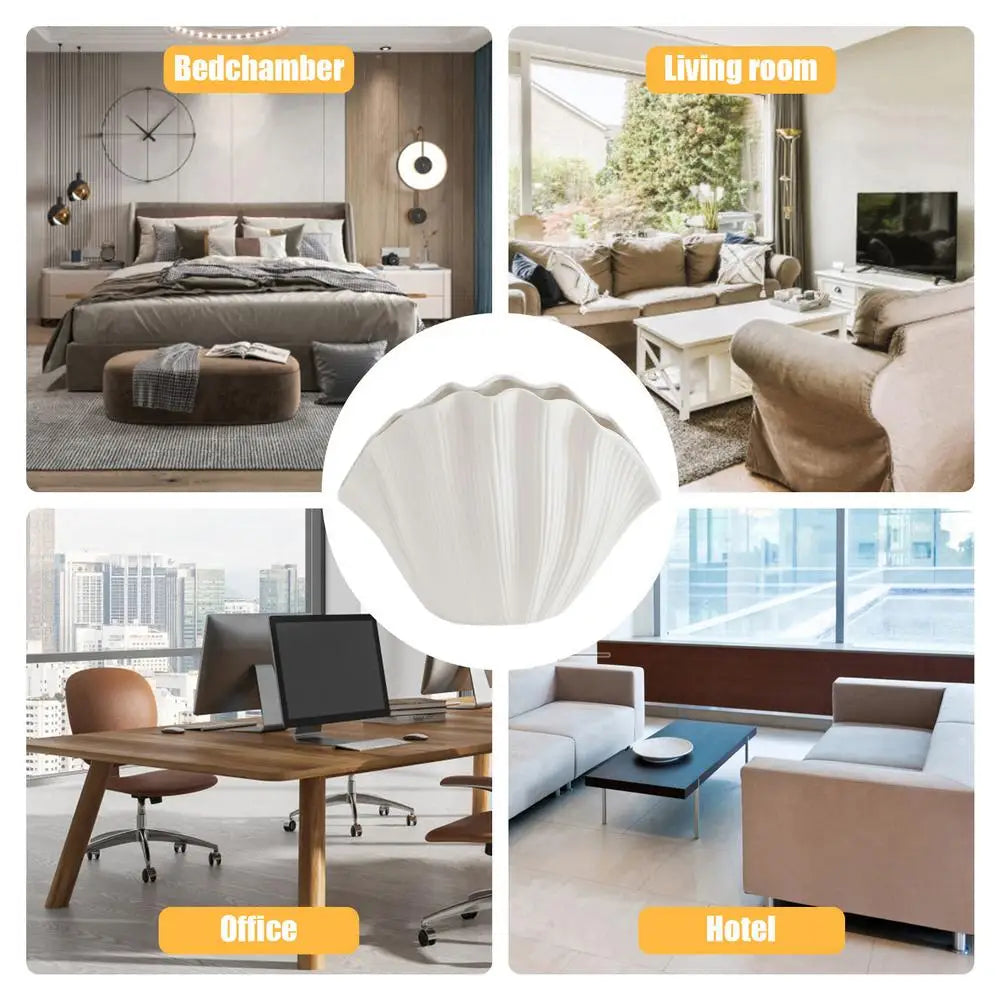 Ceramic Vase Sea Shell Lotus Leaf Leaf Shape Floral Arrangement Accessories Flower Vase Terrarium Room Decoration supplies