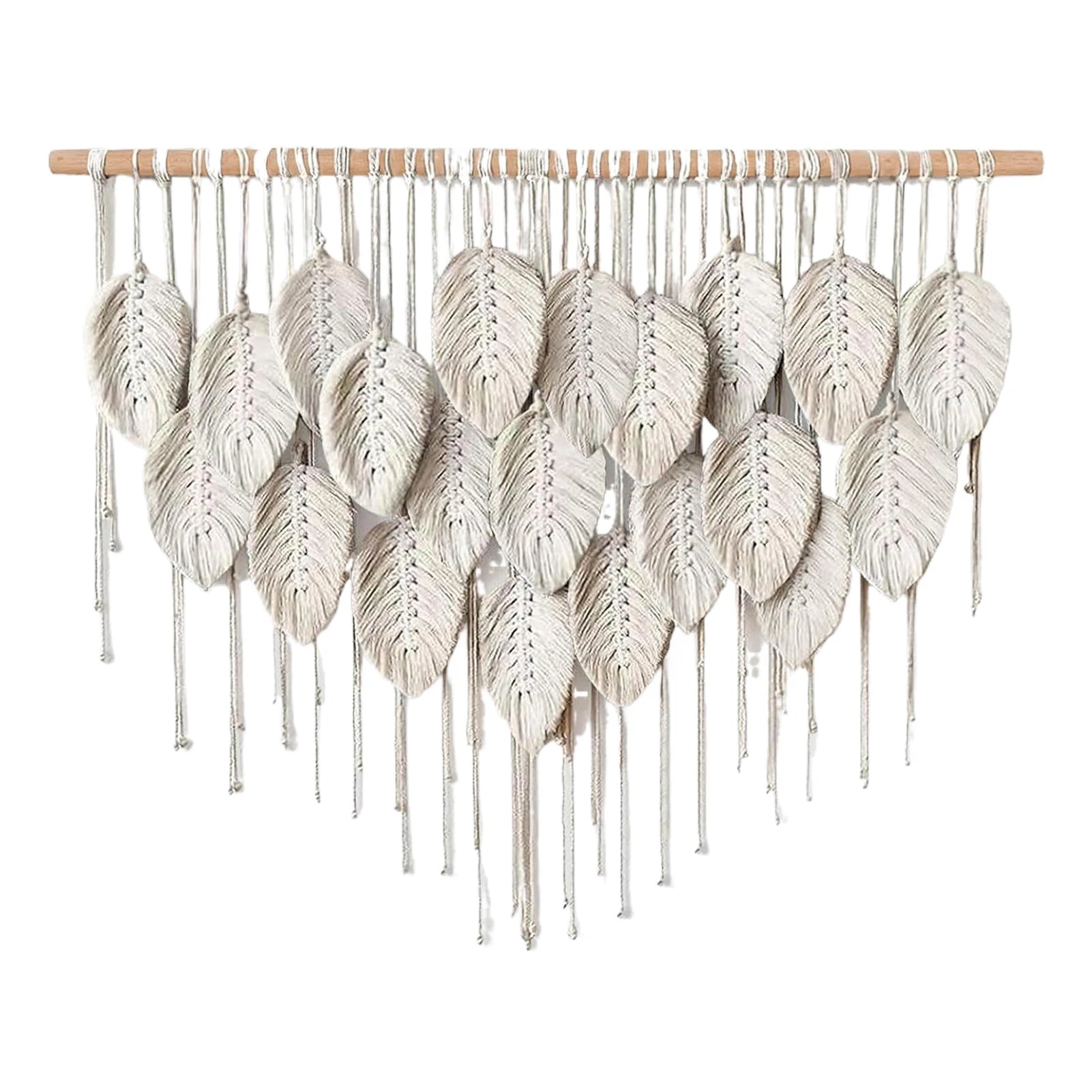 Large Macrame Wall Hanging Boho Woven Tapestry Chic Home Decor Modern Bohemian Handmade Leaf Feather Wall Art Decorations