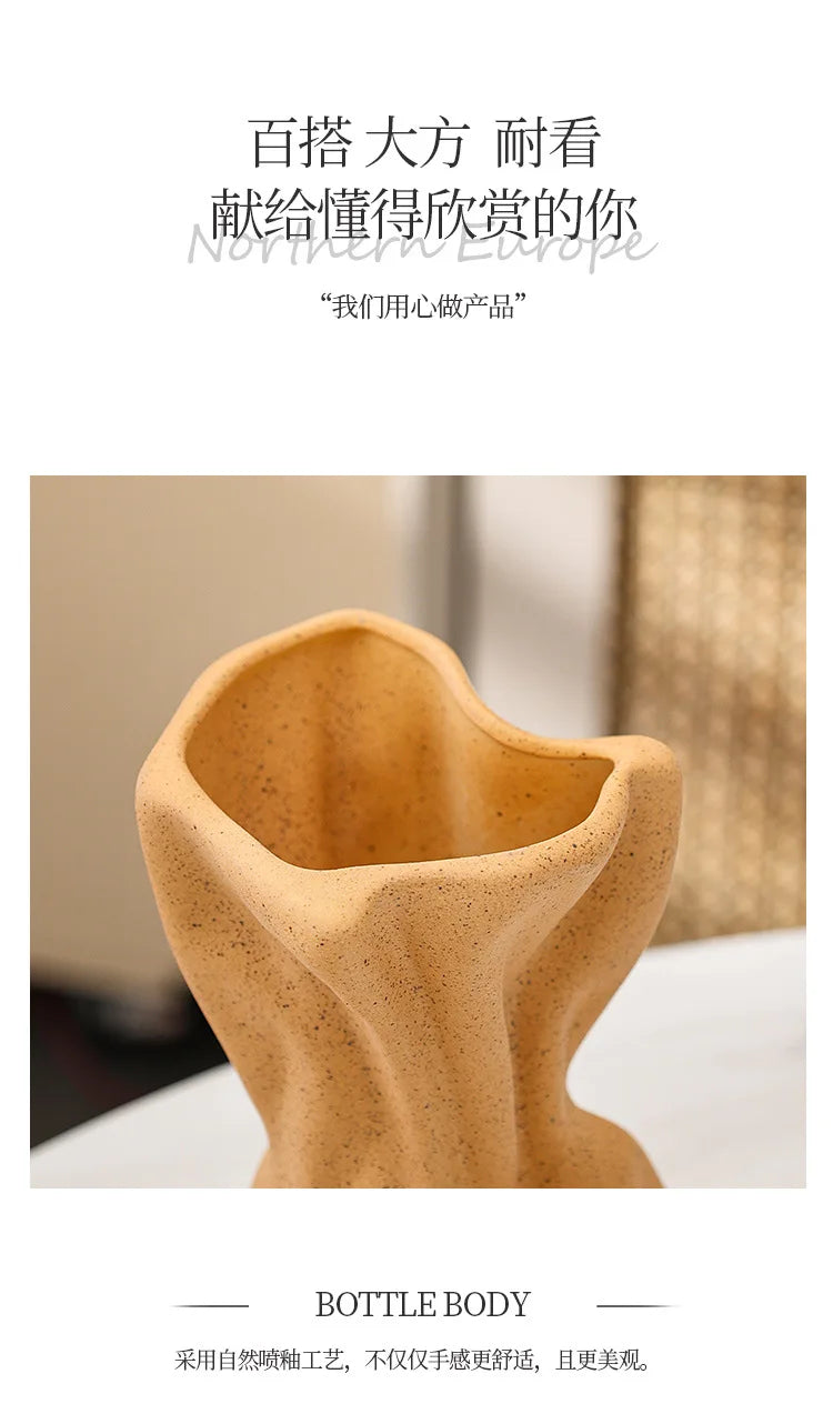 Ceramic Vase and Glass Flower Vase Hydroponic Money Bag Shaped Vase