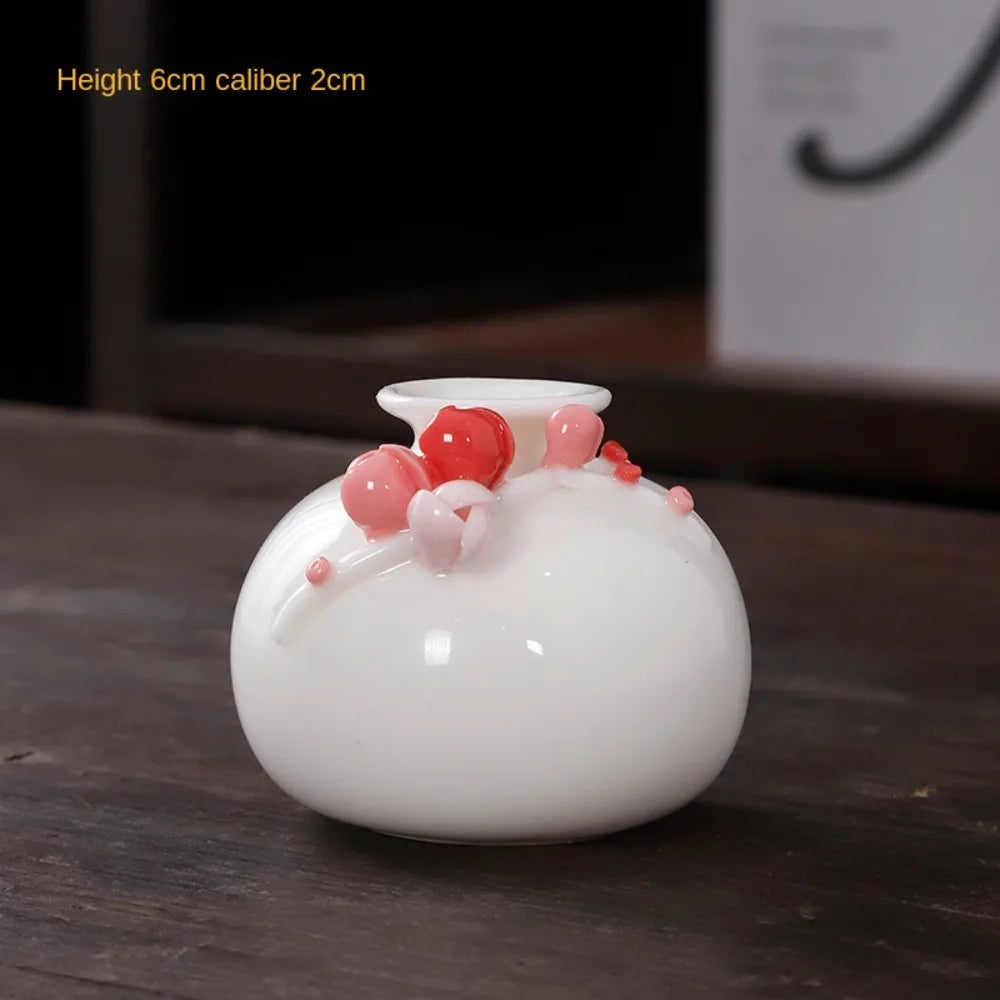 Handmade Flower Vases Ceramic Hydroponic Mini Flower Inserted Dry Flower Fragrance Bottle Home Decorations Floreros Vintage