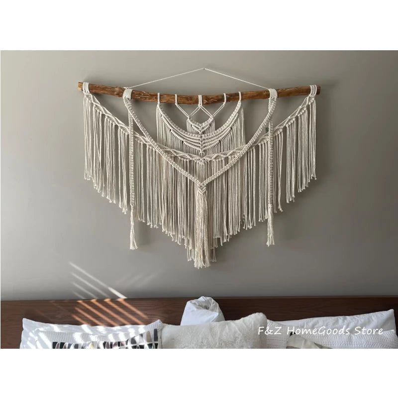 Large Layered Macrame Wall Hanging Tapestry Hand Weaving Bohemian Style For Home Decor Living Room Bedroom Headboard Decoration