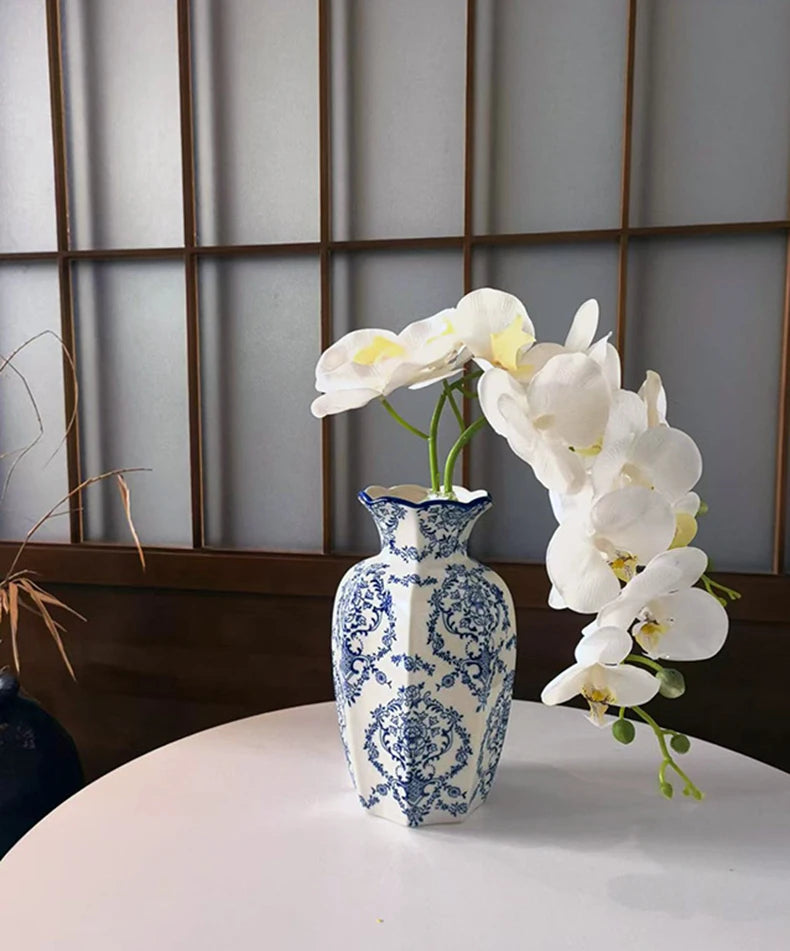 Hand-Painted Blue White Porcelain Vase