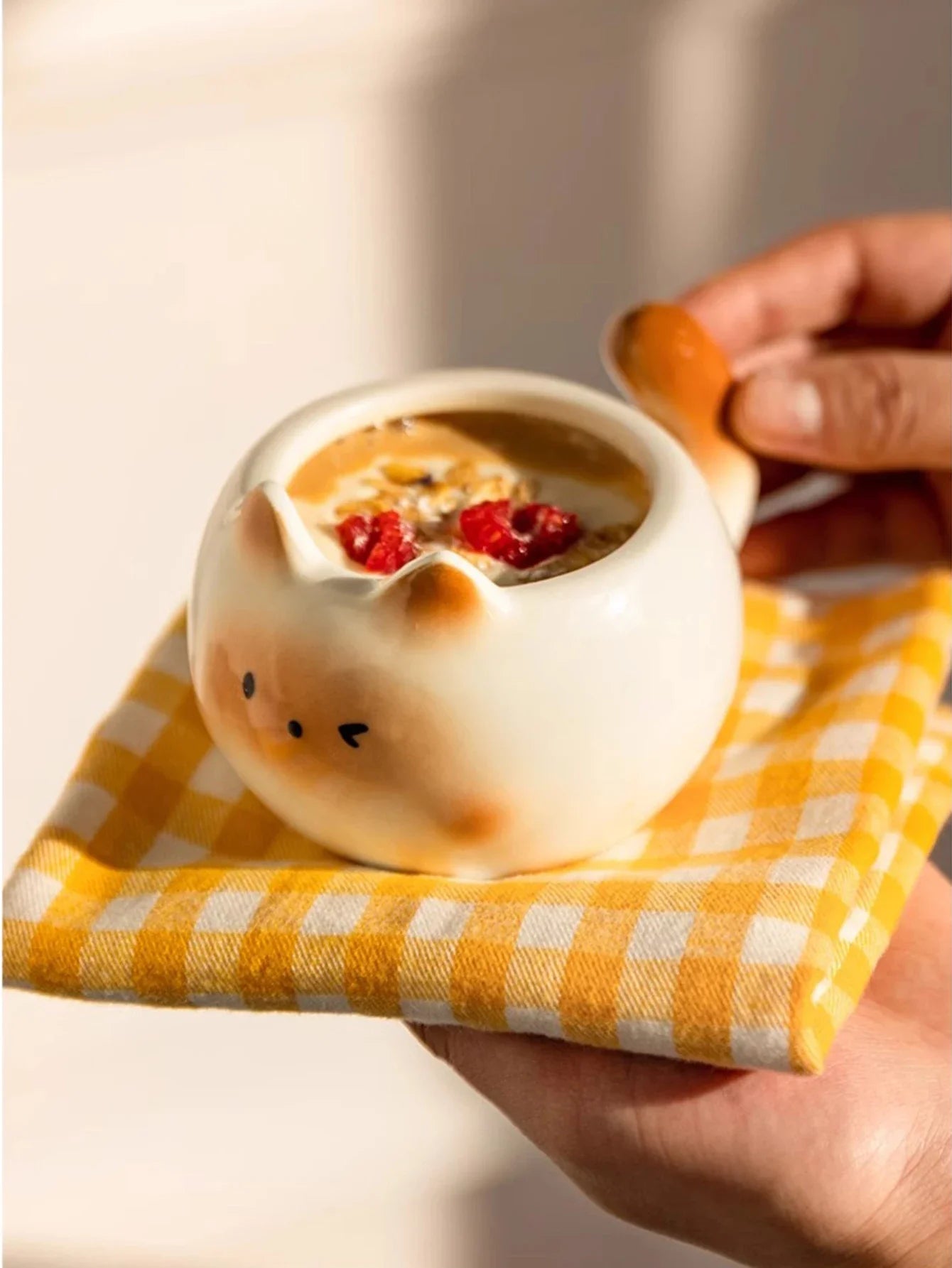 1Pc Siamese Cat Coffee Cup Cute Mug High-Looking for Coffee Shop Latte Latte Cup Office Living Room Home Bedroom Drinking Cup