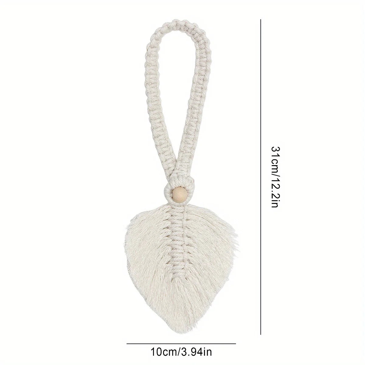 2pcs Stylish Woven Hemp Rope Leaf Design Curtain Tiebacks