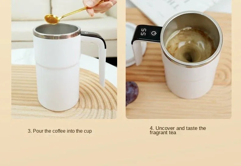 Electric Self Mixing Coffee Mug 380ML USB Rechargeable