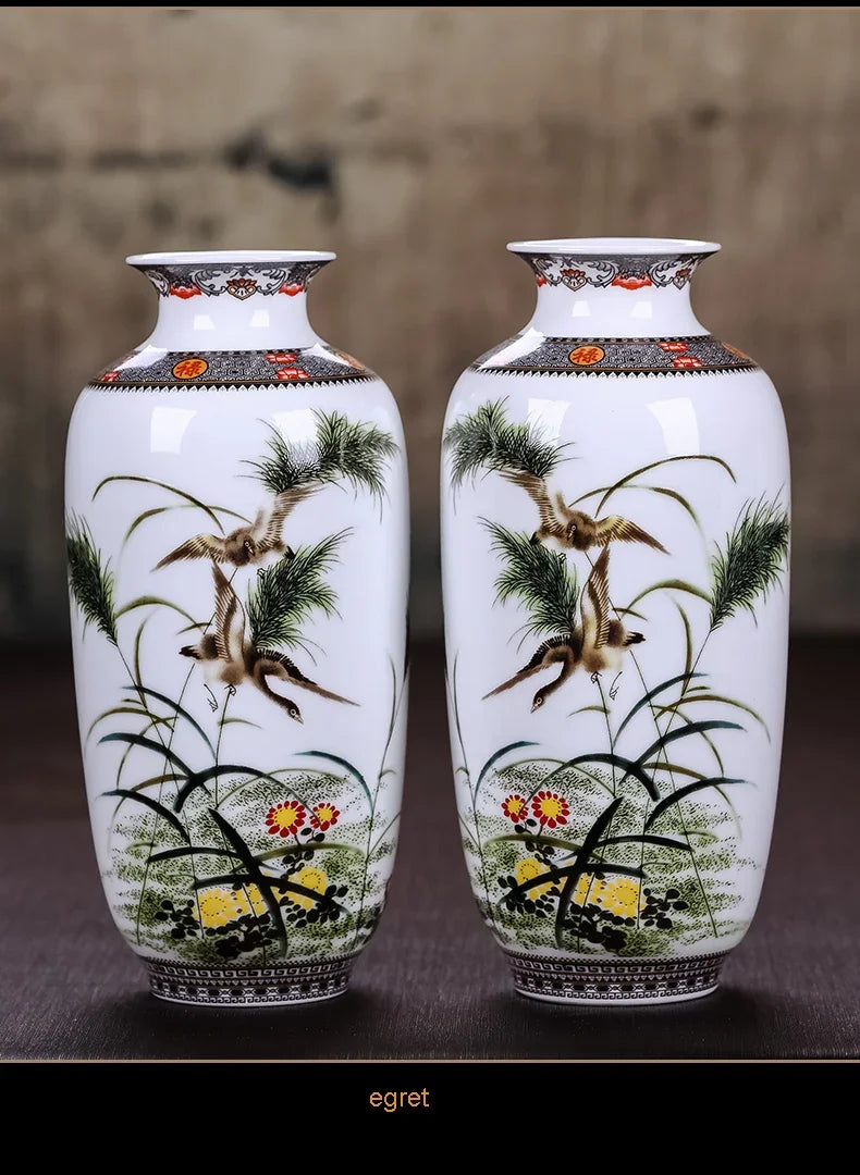 Ceramic Jingdezhen Vase Chinese Traditional Flower Vases