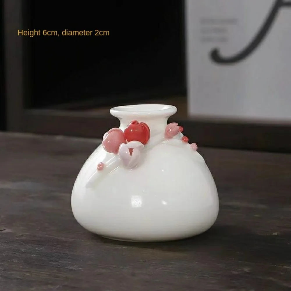 Handmade Flower Vases Ceramic Hydroponic Mini Flower Inserted Dry Flower Fragrance Bottle Home Decorations Floreros Vintage