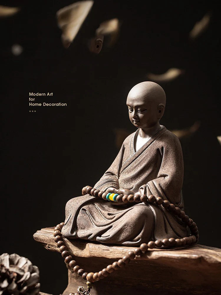Ceramics Little Monk sculptures and figurines ceramic buddha statue