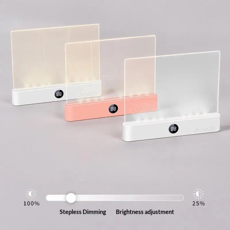 Reading Lamp Book Light Rechargeable Clear LED Flat Reading Light Dimmable Panel Plate Lamp 3 Colors Timer Full Page Light