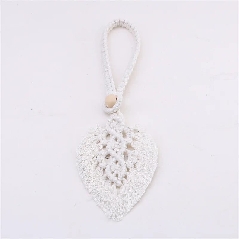 1/2PCs Handmade Curtain Tiebacks Macrame Tassel Leaf Shaped Curtain Holdback Braided Tie Back Holder Bohemian Home Decoration