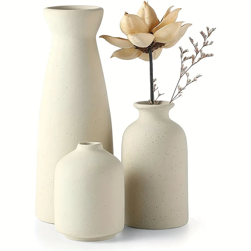 Sandstone Elegance Vase Trio
