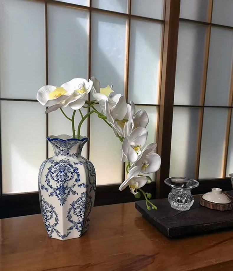 Hand-Painted Blue White Porcelain Vase