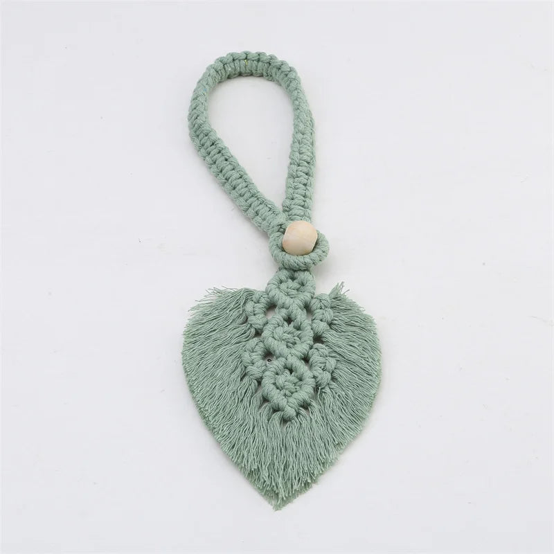1/2PCs Handmade Curtain Tiebacks Macrame Tassel Leaf Shaped Curtain Holdback Braided Tie Back Holder Bohemian Home Decoration