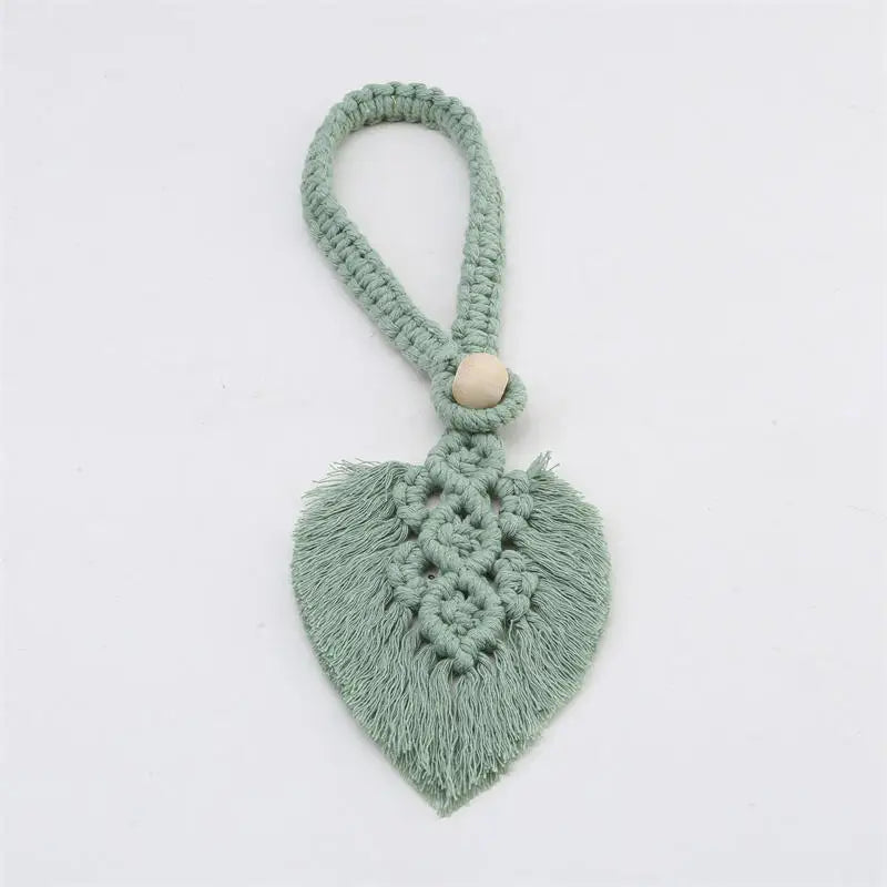 1/2PCs Handmade Curtain Tiebacks Macrame Tassel Leaf Shaped Curtain Holdback Braided Tie Back Holder Bohemian Home Decoration