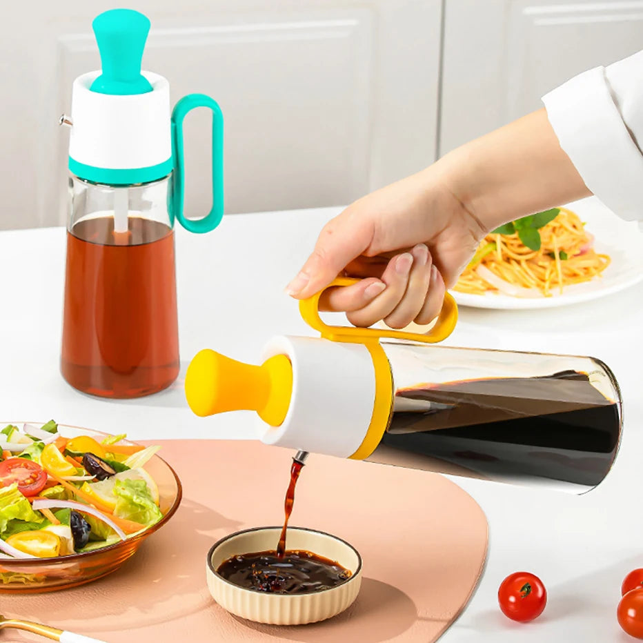Large-capacity 2 in 1 Silicone Oil Bottle with Olive Oil Brush, Barbecue Steak Oil Sauce Brush Dispenser, Baking BBQ Tool