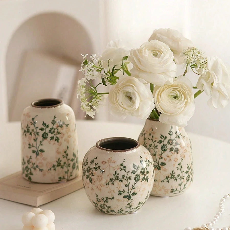Ice Cracked Ceramic Vase Handmade Vase Bohemian Art Home Decoration