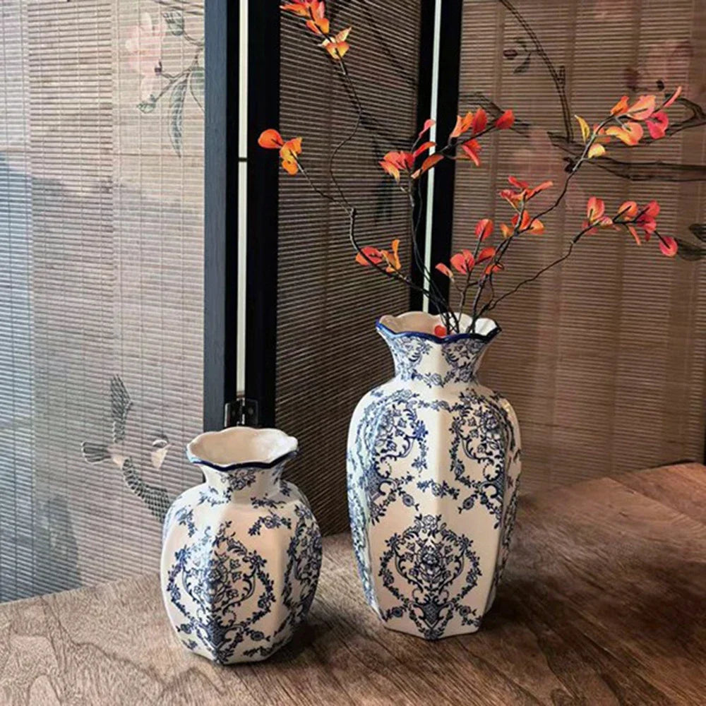 Hand-Painted Blue White Porcelain Vase